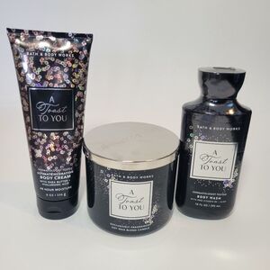 A Toast To You Candle, Body Cream, & Body Wash Set Bath & Body Works NEW
